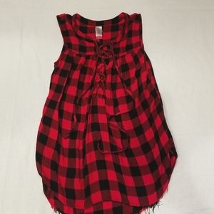No boundaries Plaid sleeveless shirt  womens medium